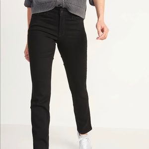 Old Navy Power Slim Straight Mid-Rise Black Jeans size 4